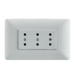 ENCHUFE TRIPLE PUENTEADO 10A 250V (BLANCO) STANFORD