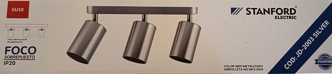 LAMPARA TECHO 3 LUCES GU10 (NIQUELADO) STANFORD