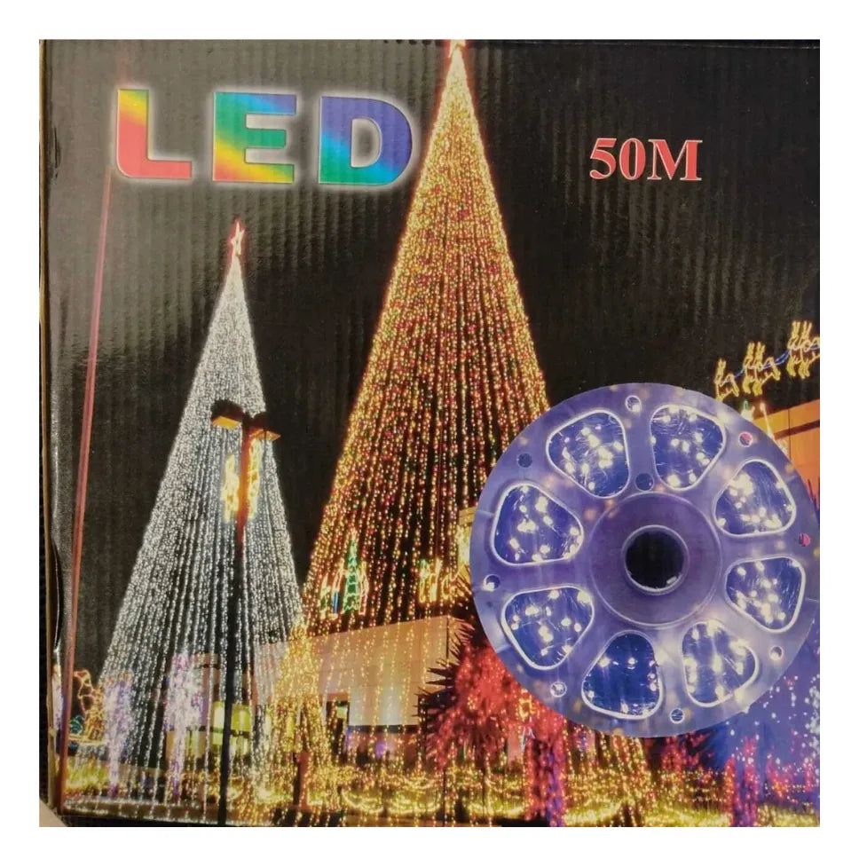 Rollo Luces De Navidad / Luces Led 50 Metros Corriente luz Cálida