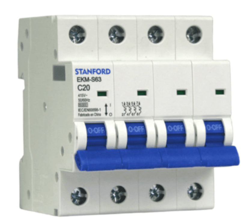 INTERRUPTOR AUTOMATICO 6KA, C, 4X20A STANFORD