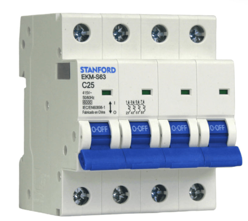 INTERRUPTOR AUTOMATICO 6KA, C, 4X25A STANFORD