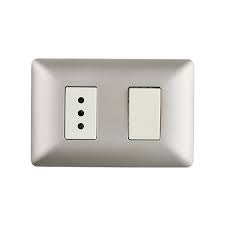 INTERRUPTOR SIMPLE (9/12) + ENCHUFE SIMPLE 10A 250V (CHAMPAGNE) STANFORD