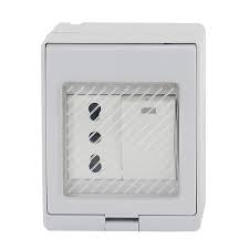 HYDROBOX CON ENCHUFE SIMPLE 10/16A Y INTERRUPTOR 9/12 STANFORD